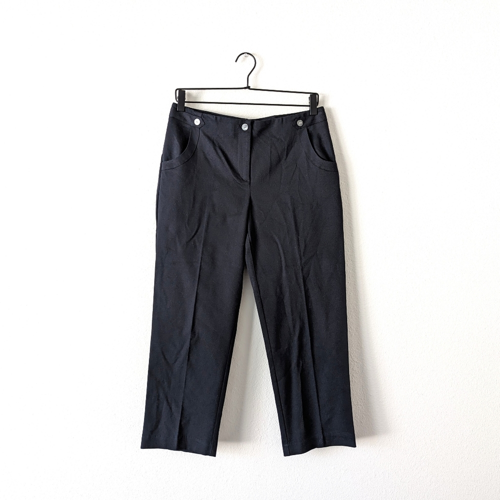 J. McLaughlin Womens Cropped Straight Leg Casual Business Pants Size 6 Black